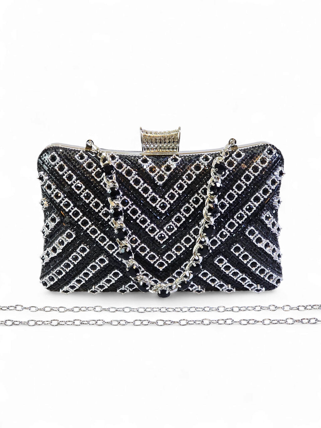 Bolsa Clutch Cristal Preto 015