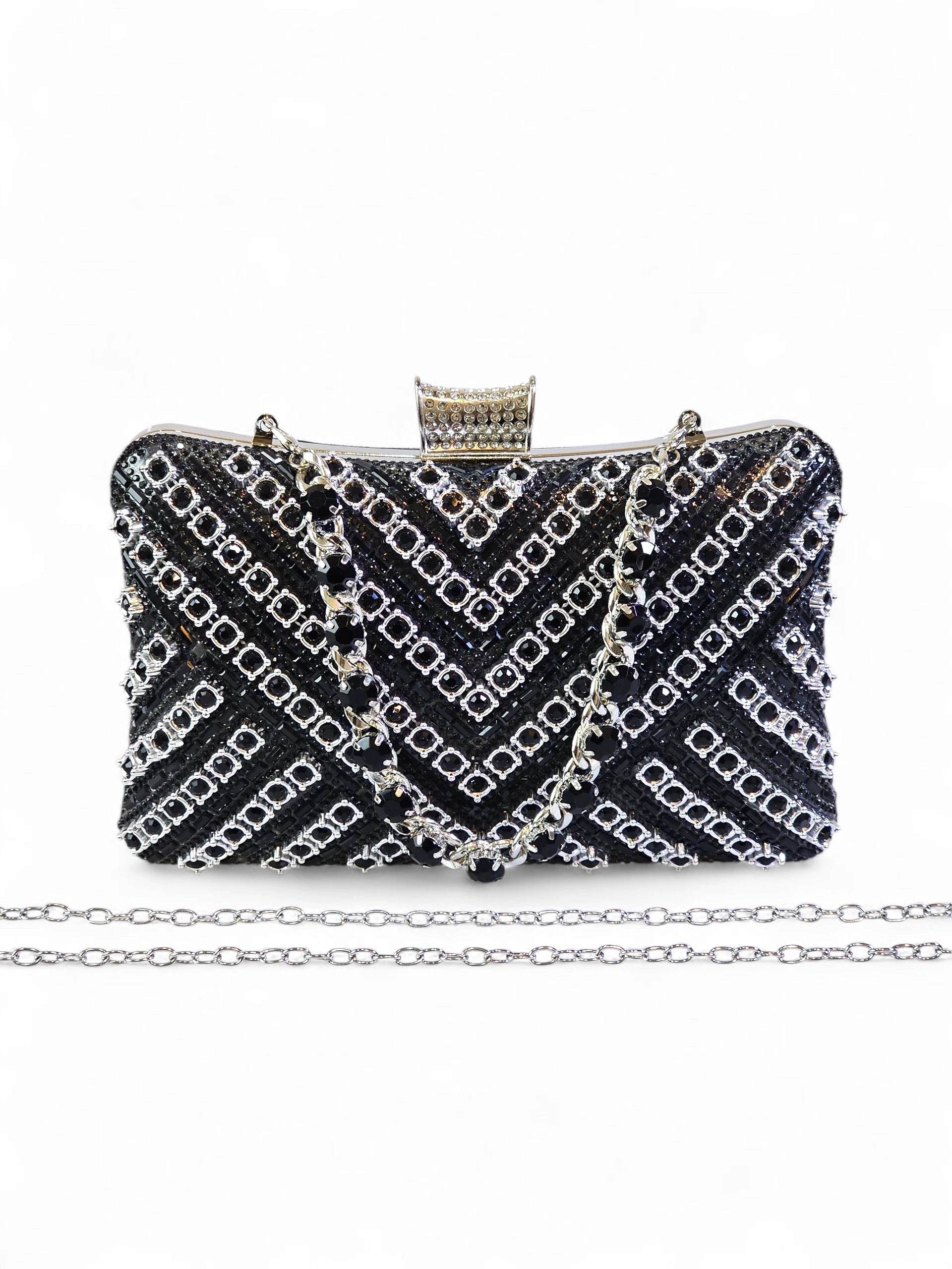 Bolsa Clutch Cristal Preto 015