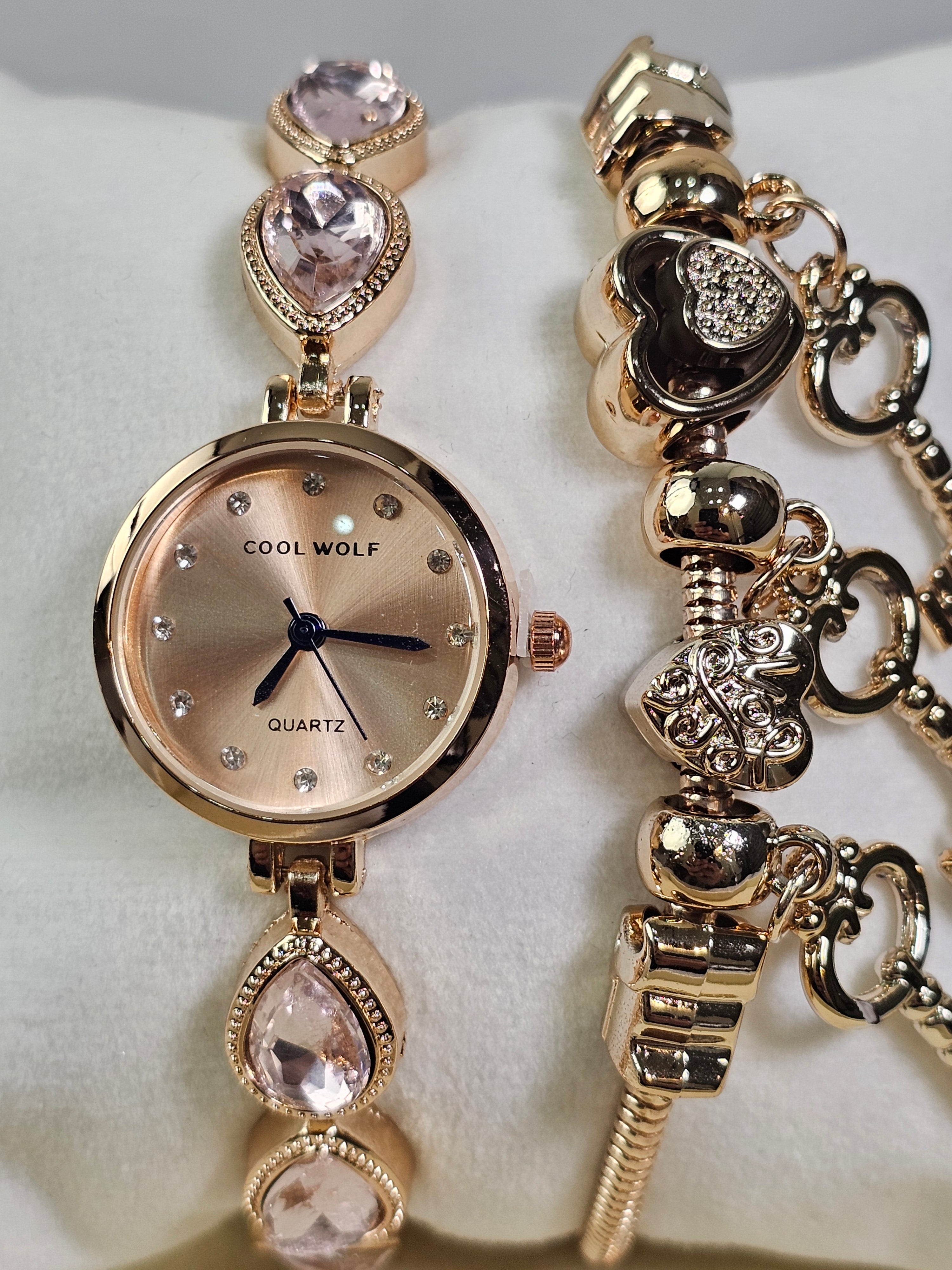 Relógio Prova d’Água com Pulseira Folheada 041