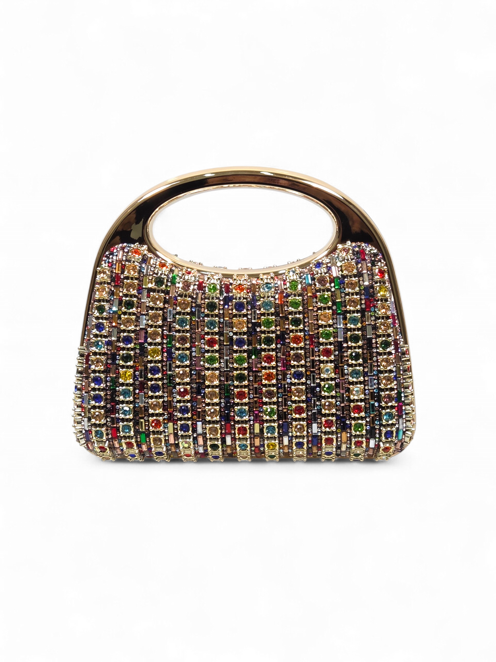 Bolsa Clutch Cristal Dourado Colorido 1070