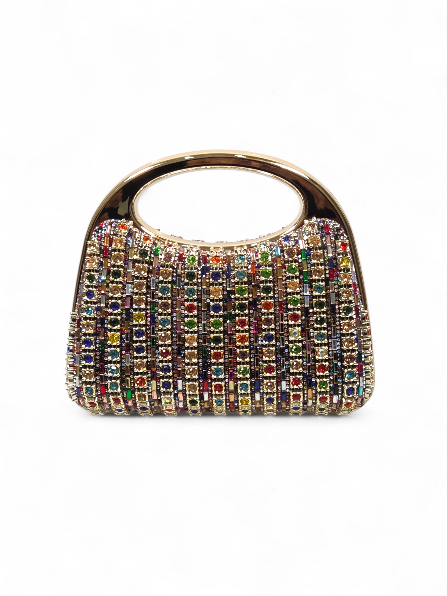 Bolsa Clutch Cristal Dourado Colorido 1070