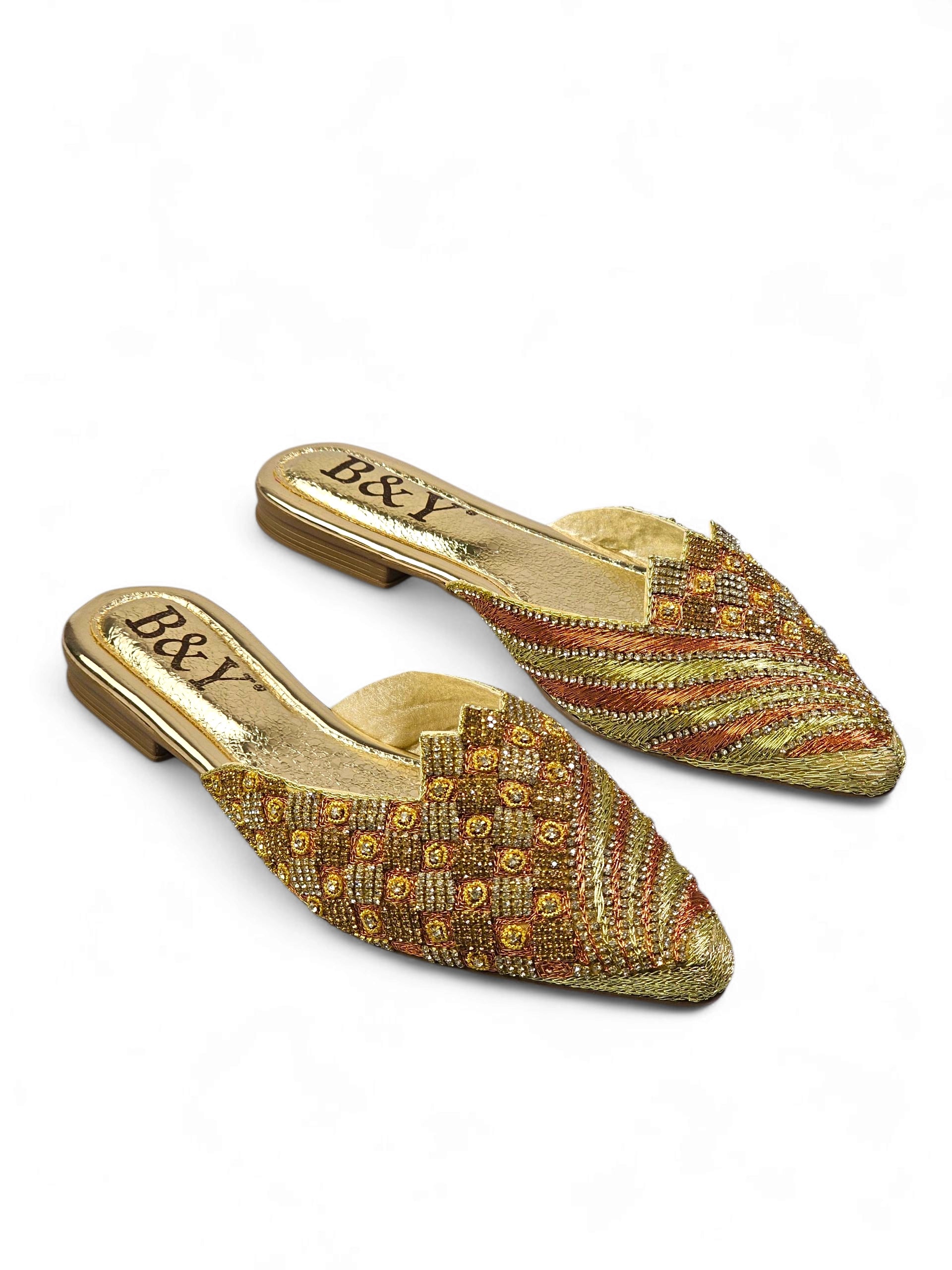 Mule 9375 dourado Sem Salto