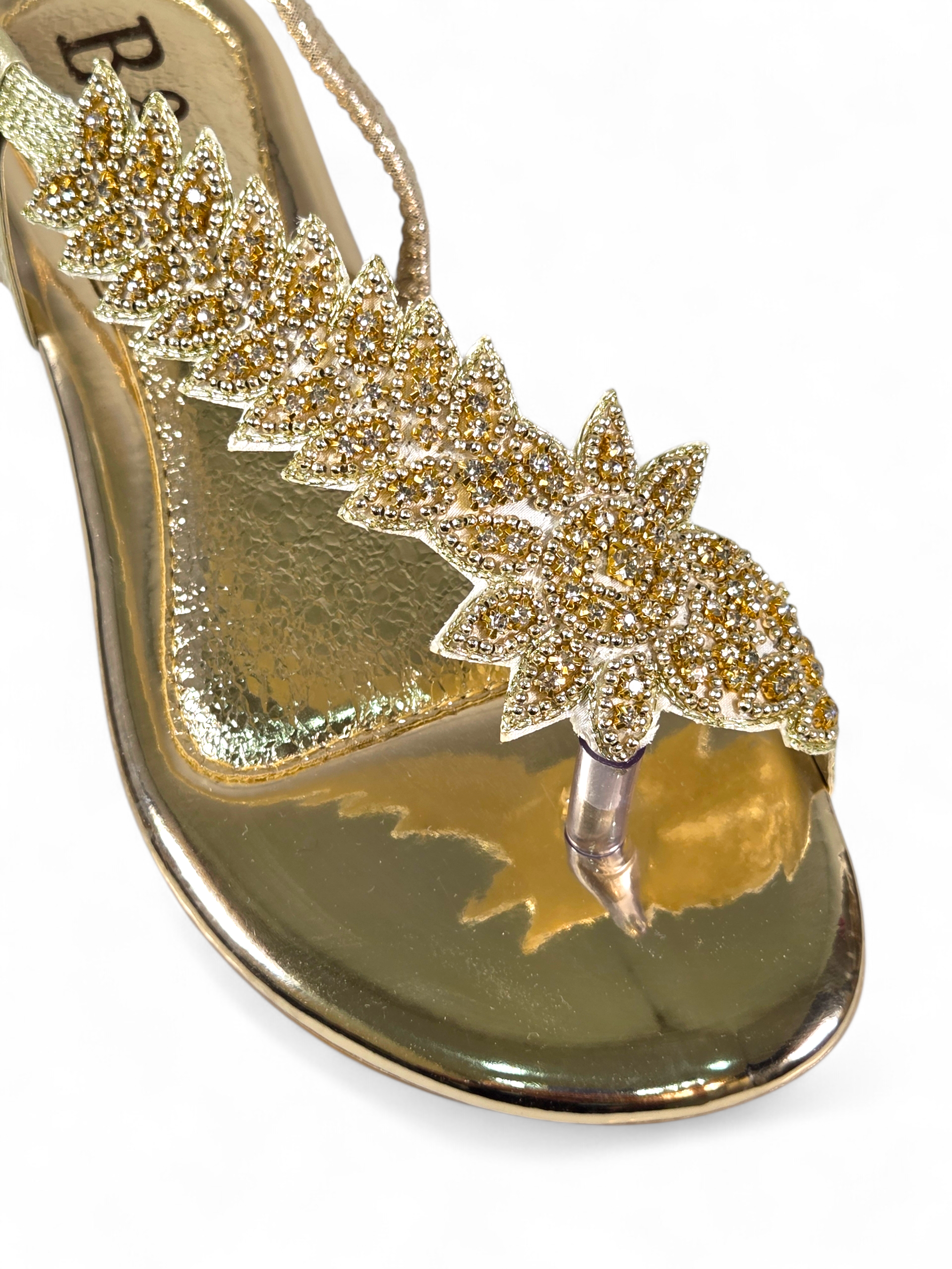 Sandália 1056 Dourado Sem Salto