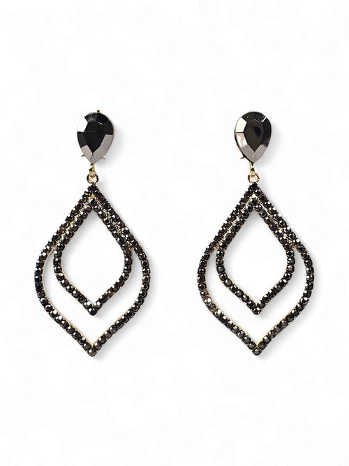 Brinco Petal Cristal Preto