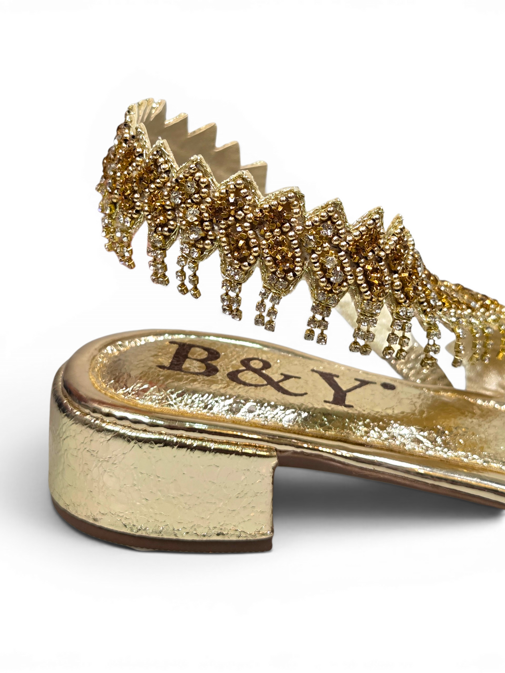Sandália 9265 Dourado Com Salto Bloco 3cm