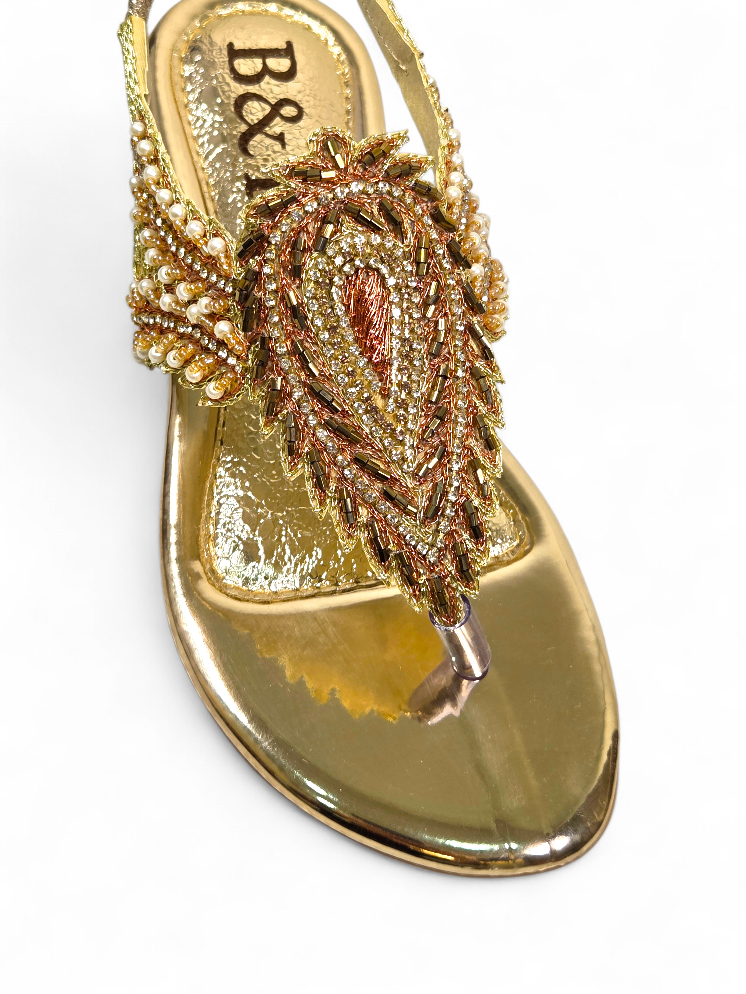 Sandália 9566 Dourado Sem Salto