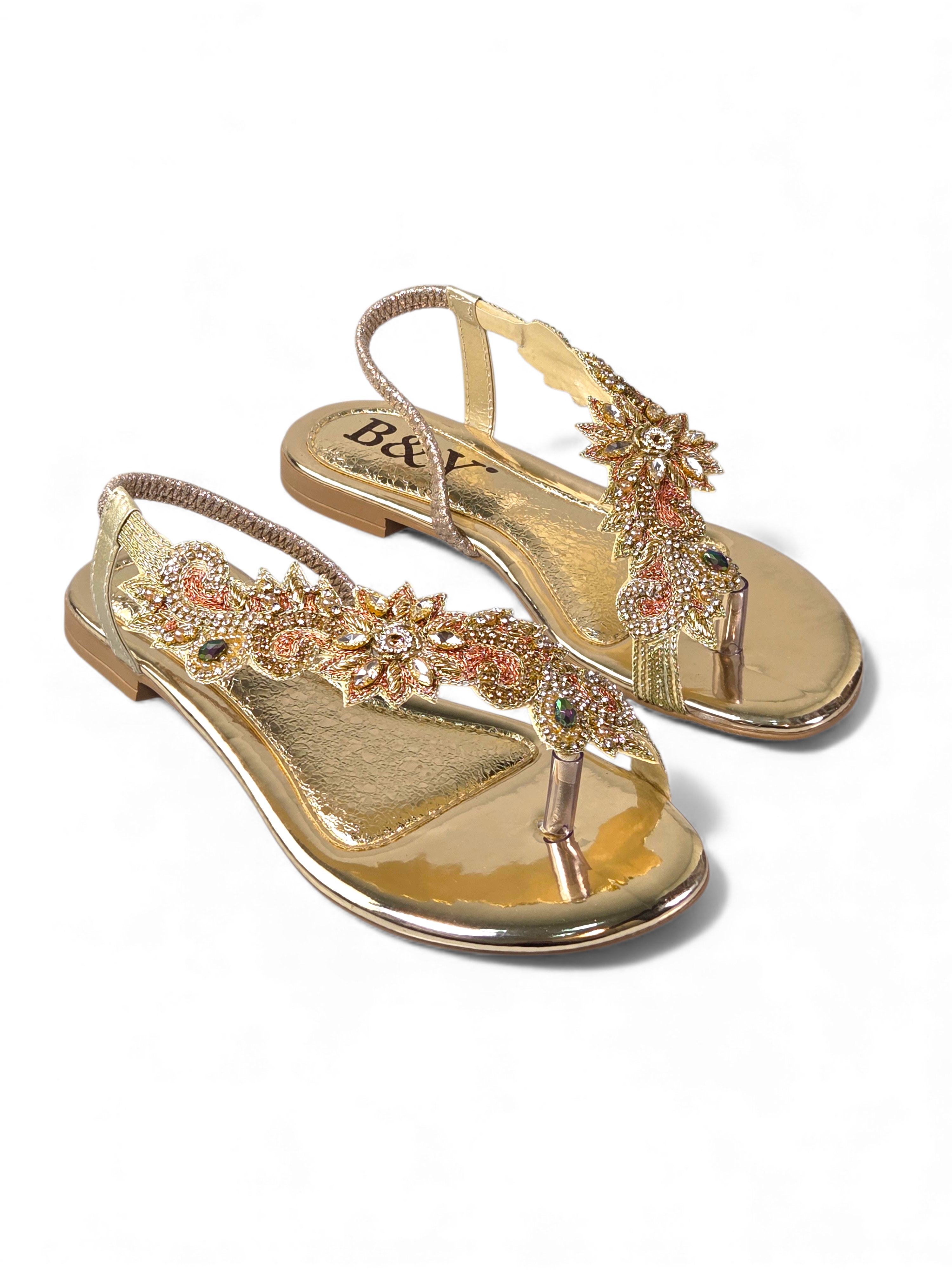 Sandália 9380 Dourado Sem Salto