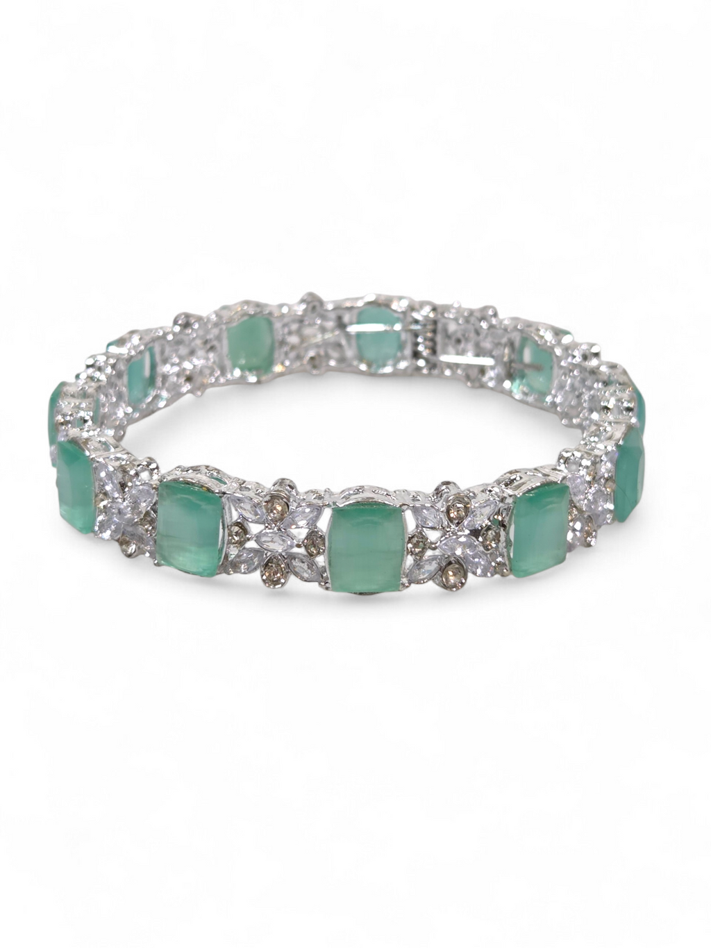 Bracelete Folheado Semi Joia Prata #1078