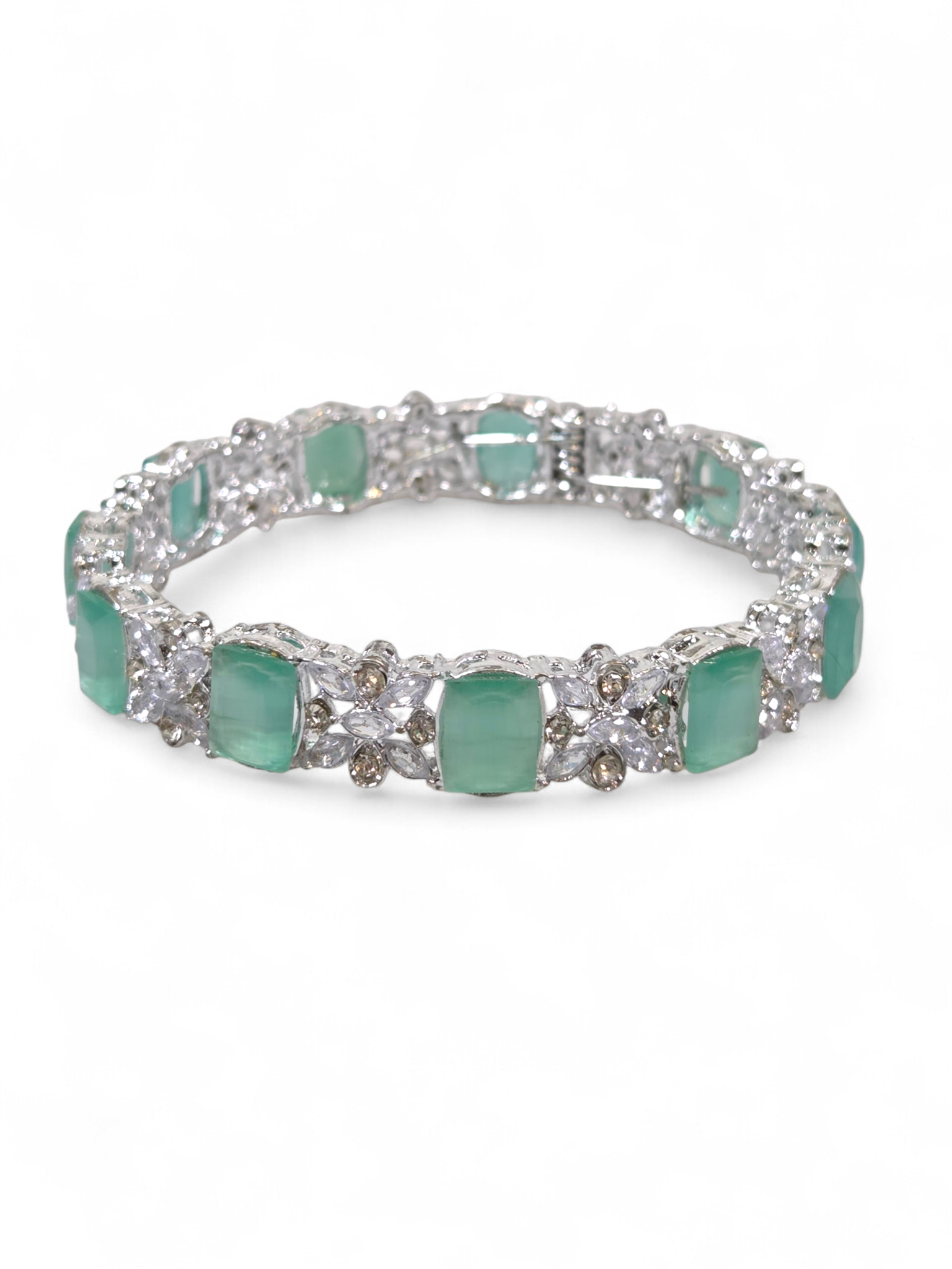 Bracelete Folheado Semi Joia Prata #1078