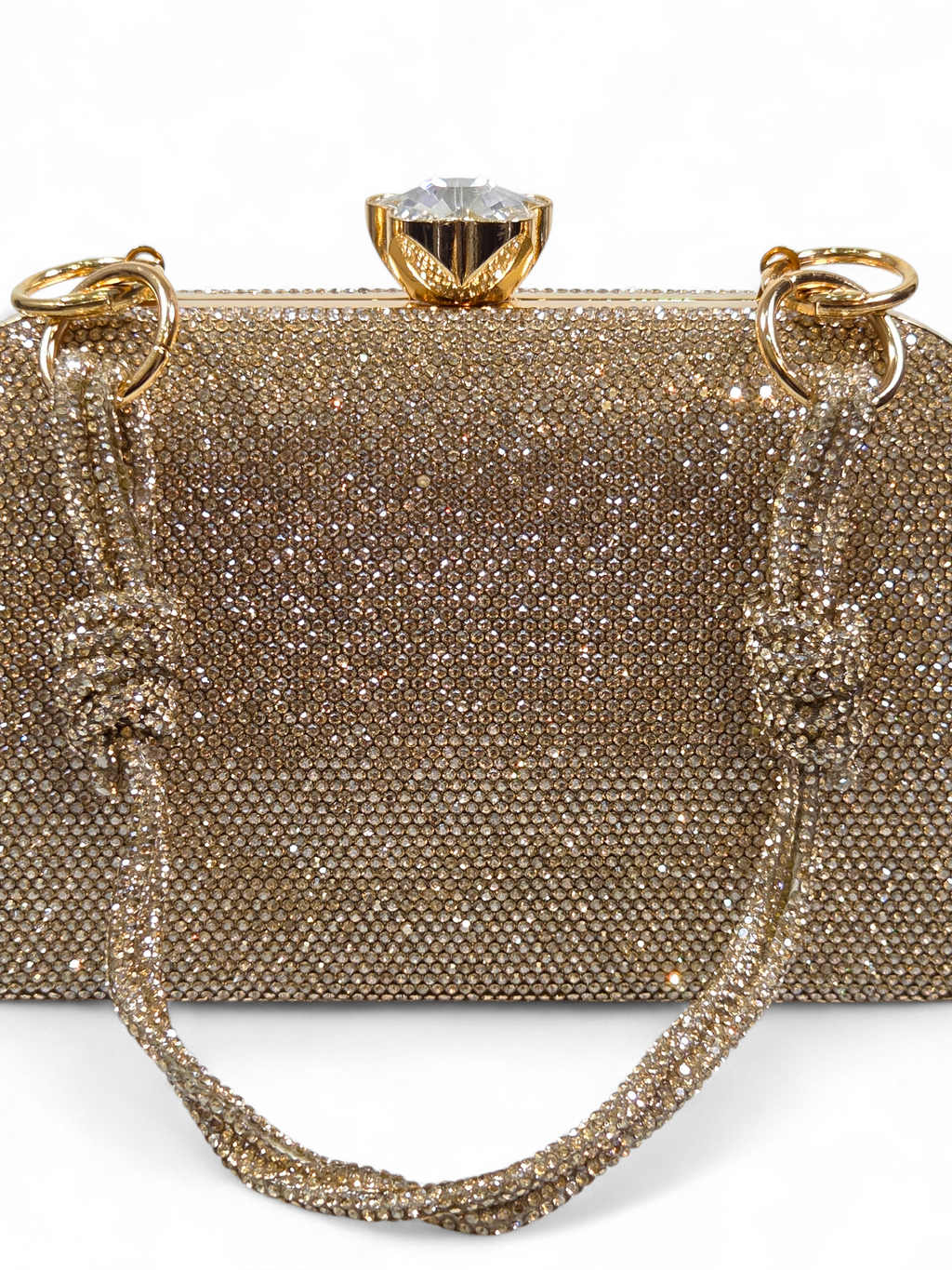 Bolsa Clutch Cristal Dourado 1058