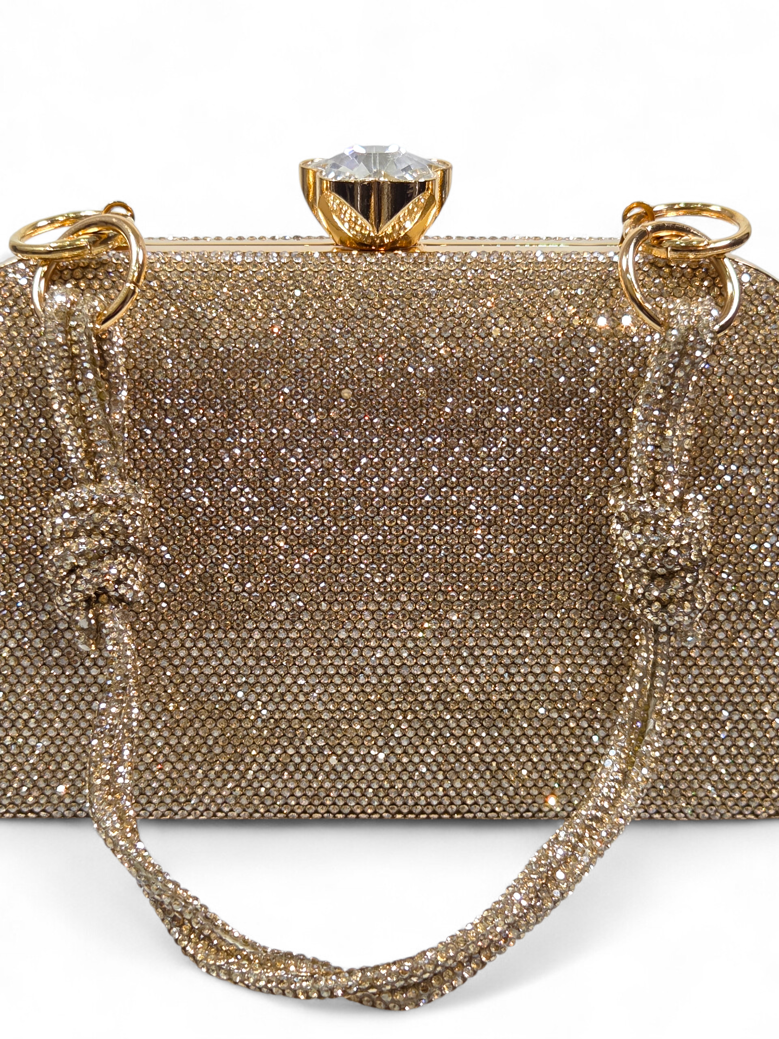 Bolsa Clutch Cristal Dourado 1058