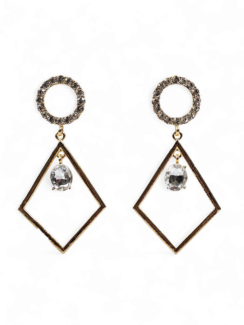 Brinco Style Cristal Dourado