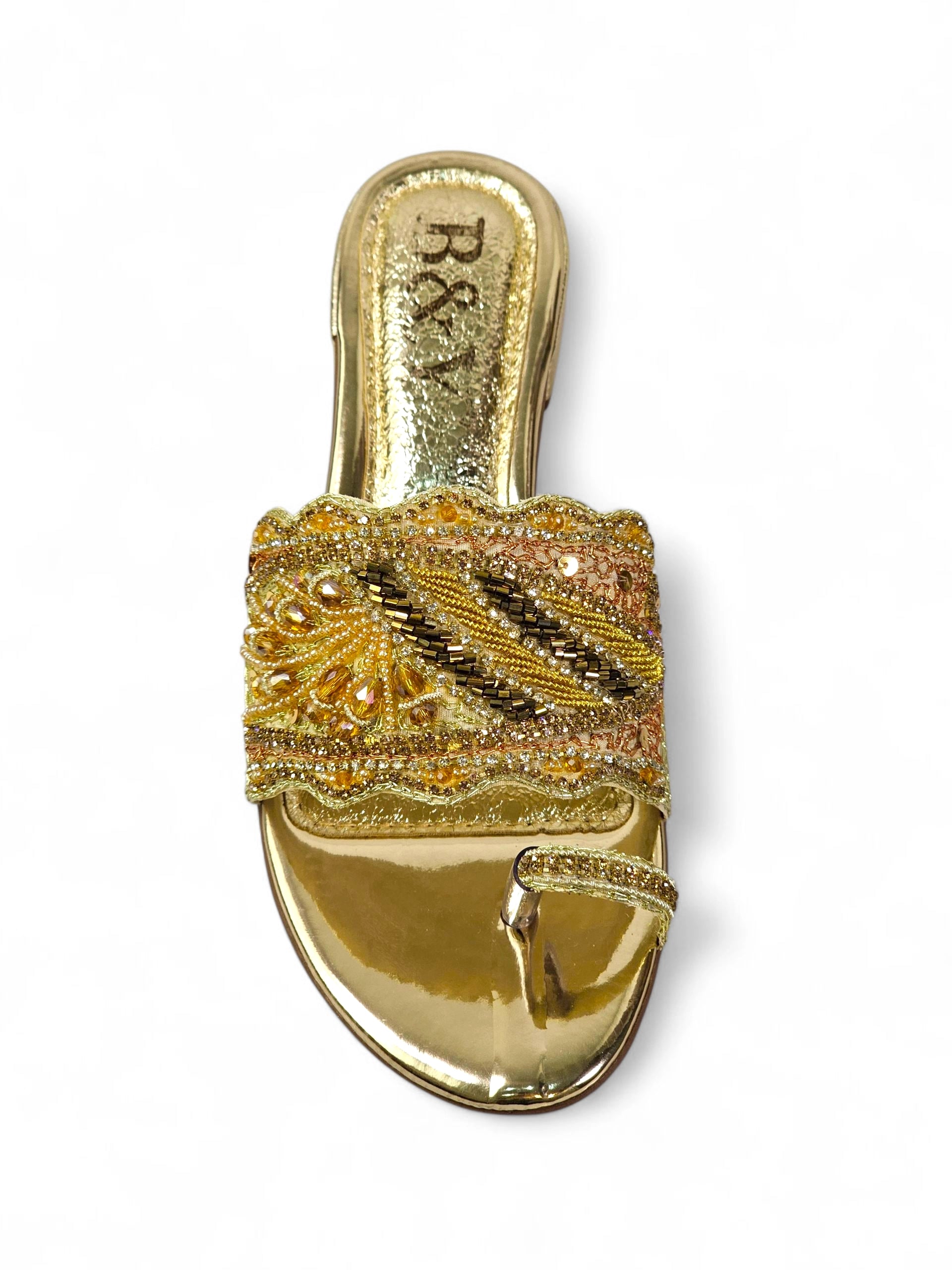 Tamanco 9431 Dourado Salto Bloco