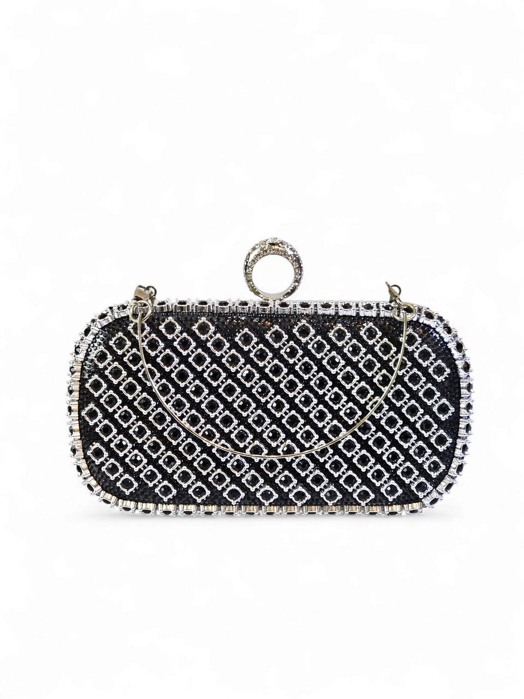 Bolsa Clutch Cristal Preto 016