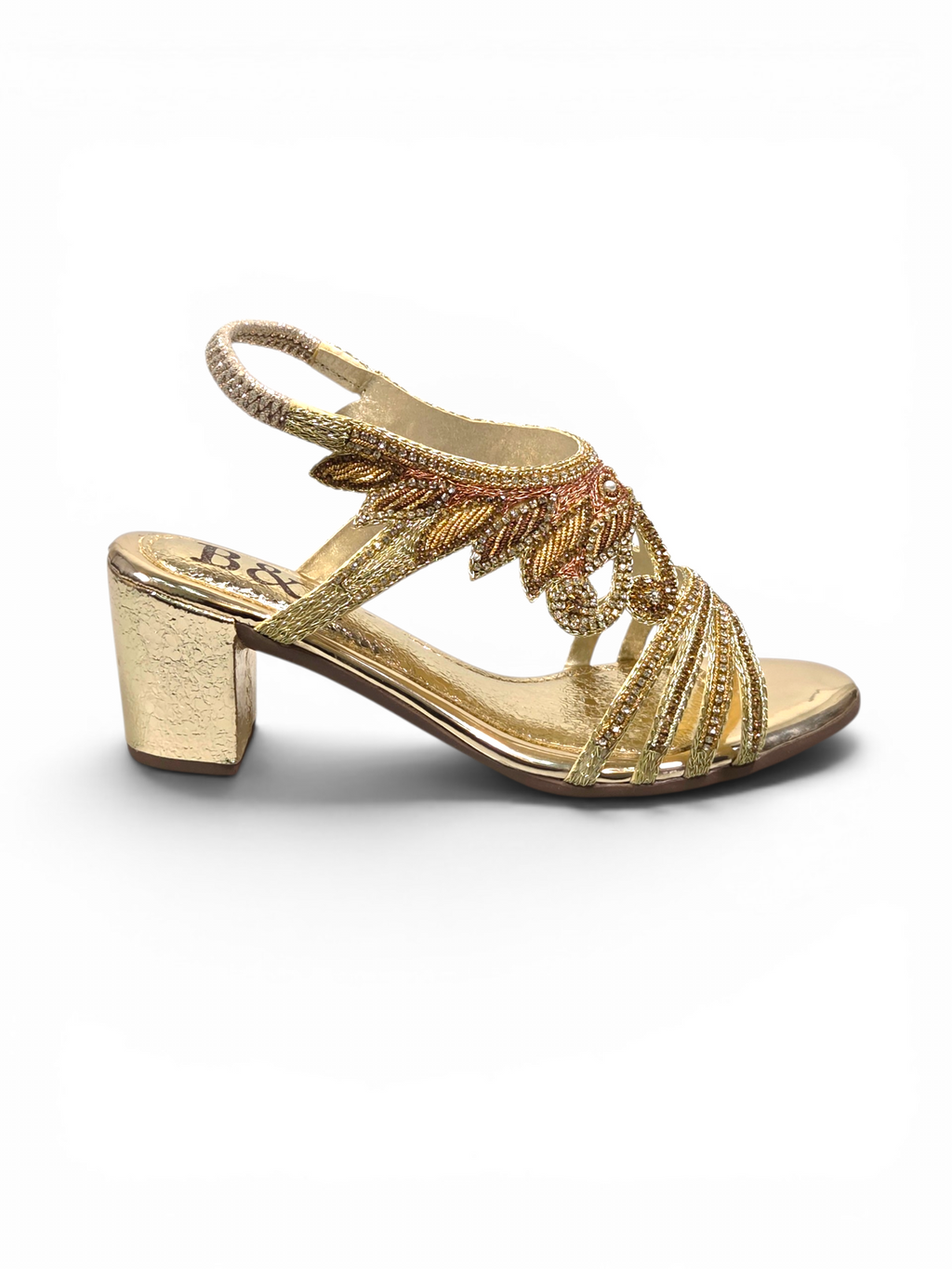Sandália 9717 Dourado Com Salto Alto 6cm