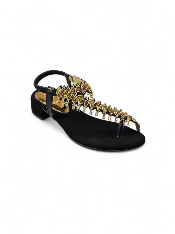 Sandália 9542 Preto Com Salto Bloco 3cm