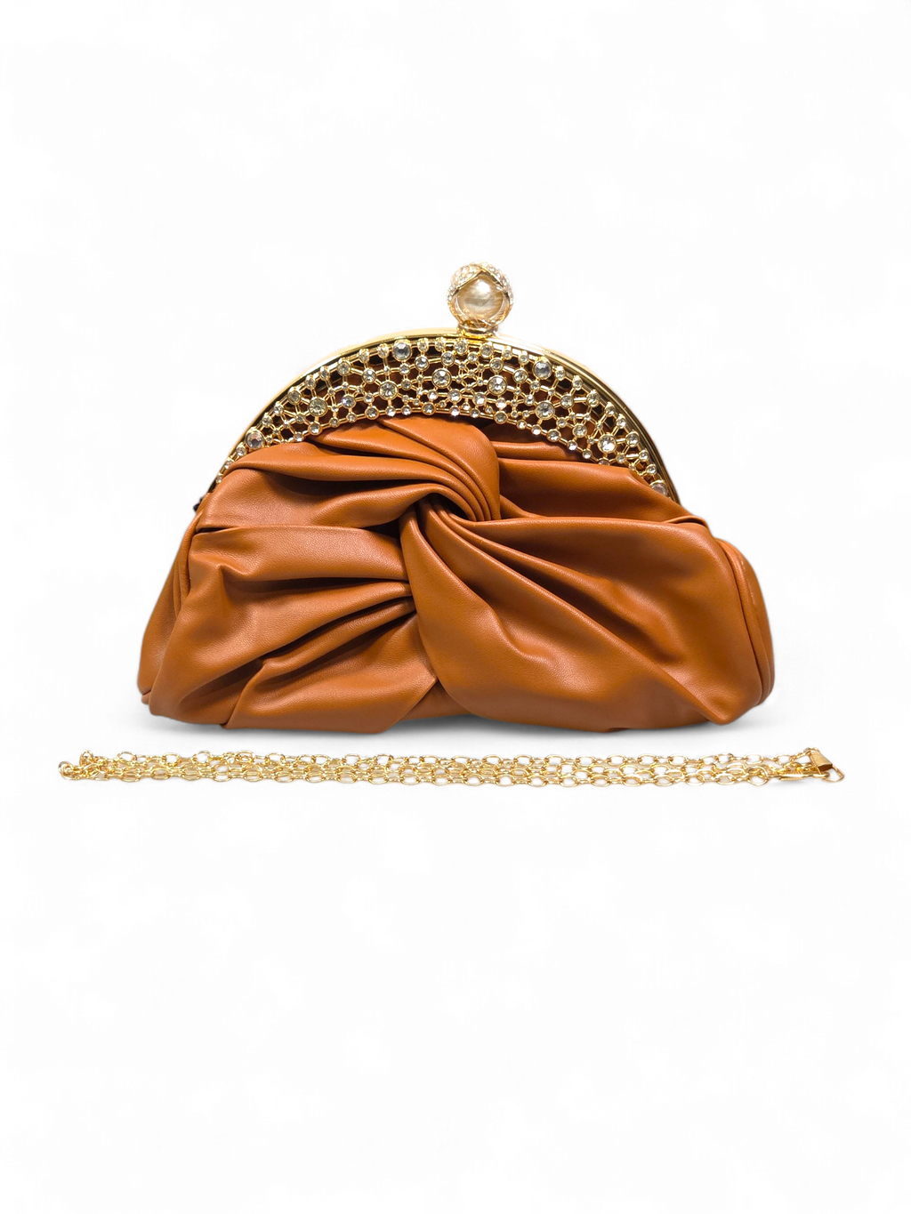 Bolsa Clutch Cristal Marrom 1075