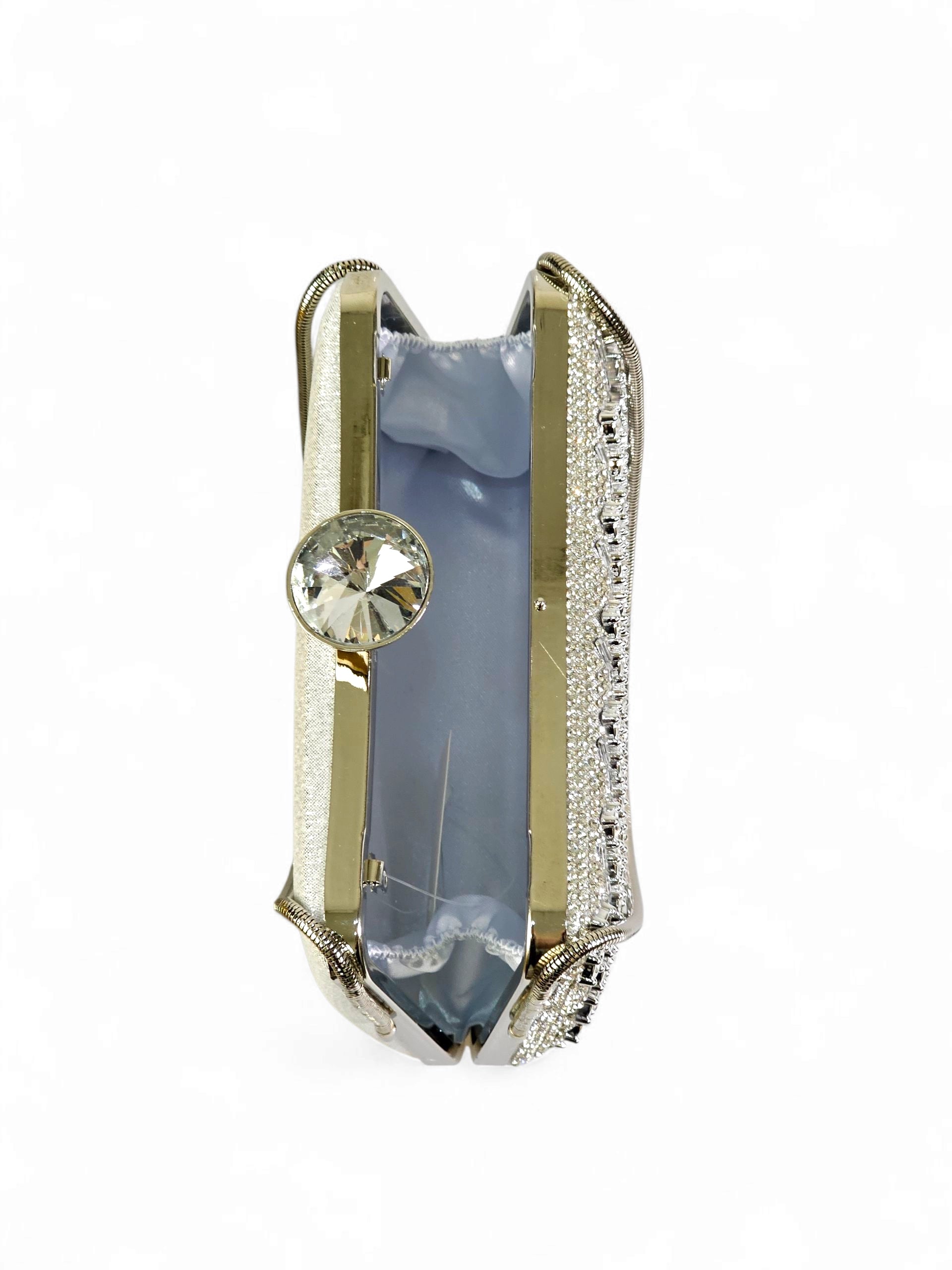 Bolsa Clutch Cristal Prata 014