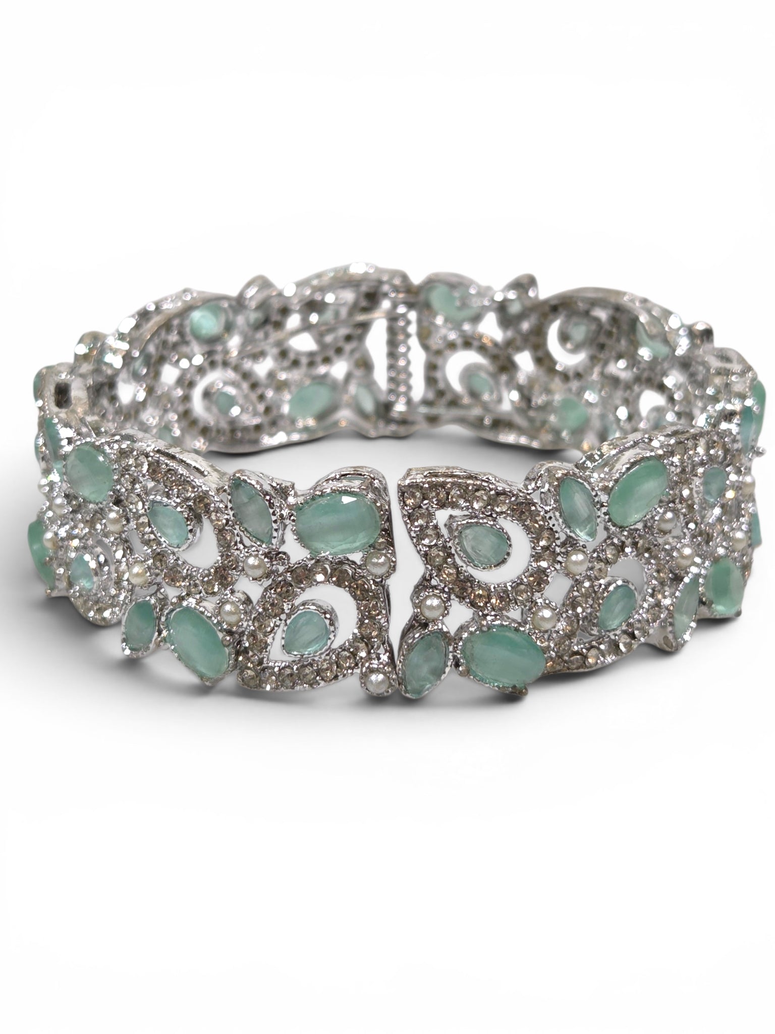 Bracelete Folheado Semi Joia Prata #1096