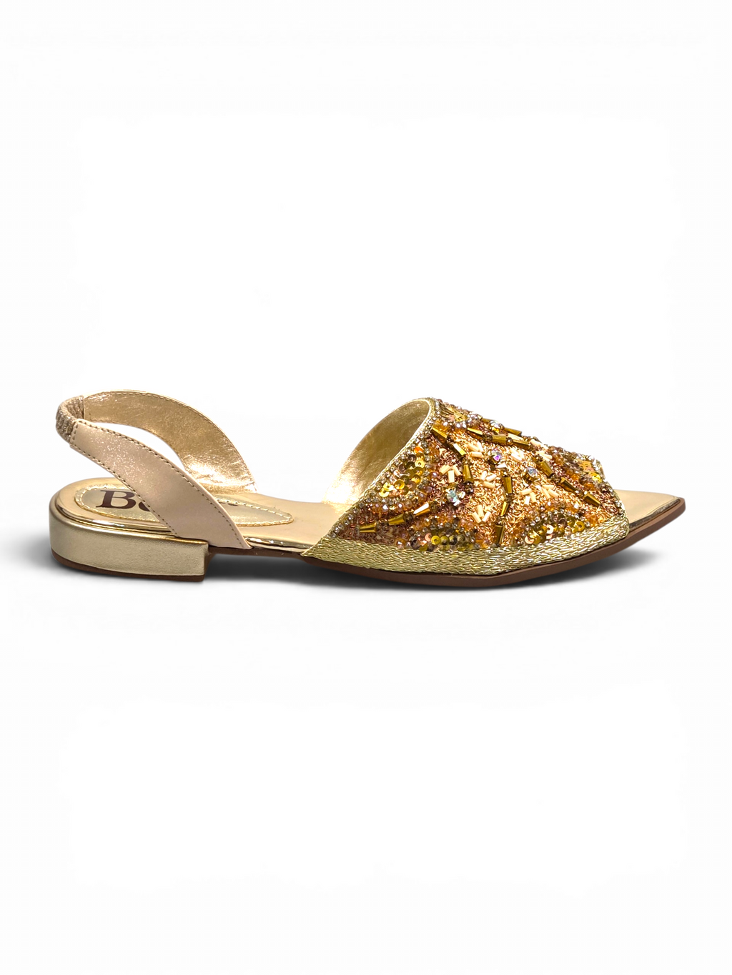 Mule 9801 Dourado Salto Baixo 2 cm