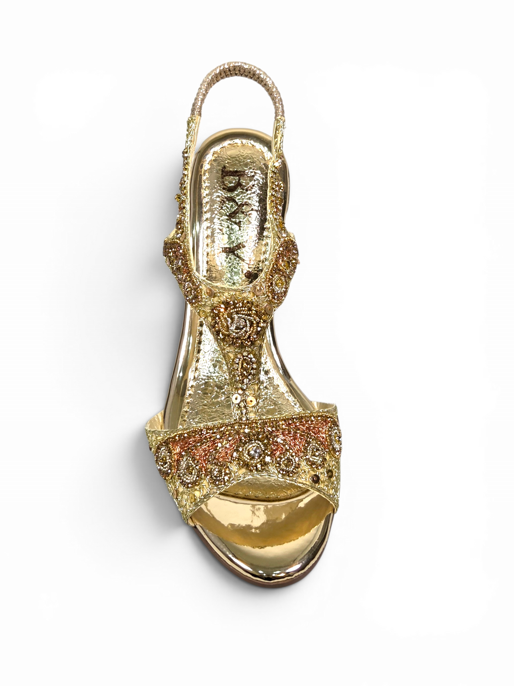Sandália 9708 Dourado Com Salto Alto 6cm