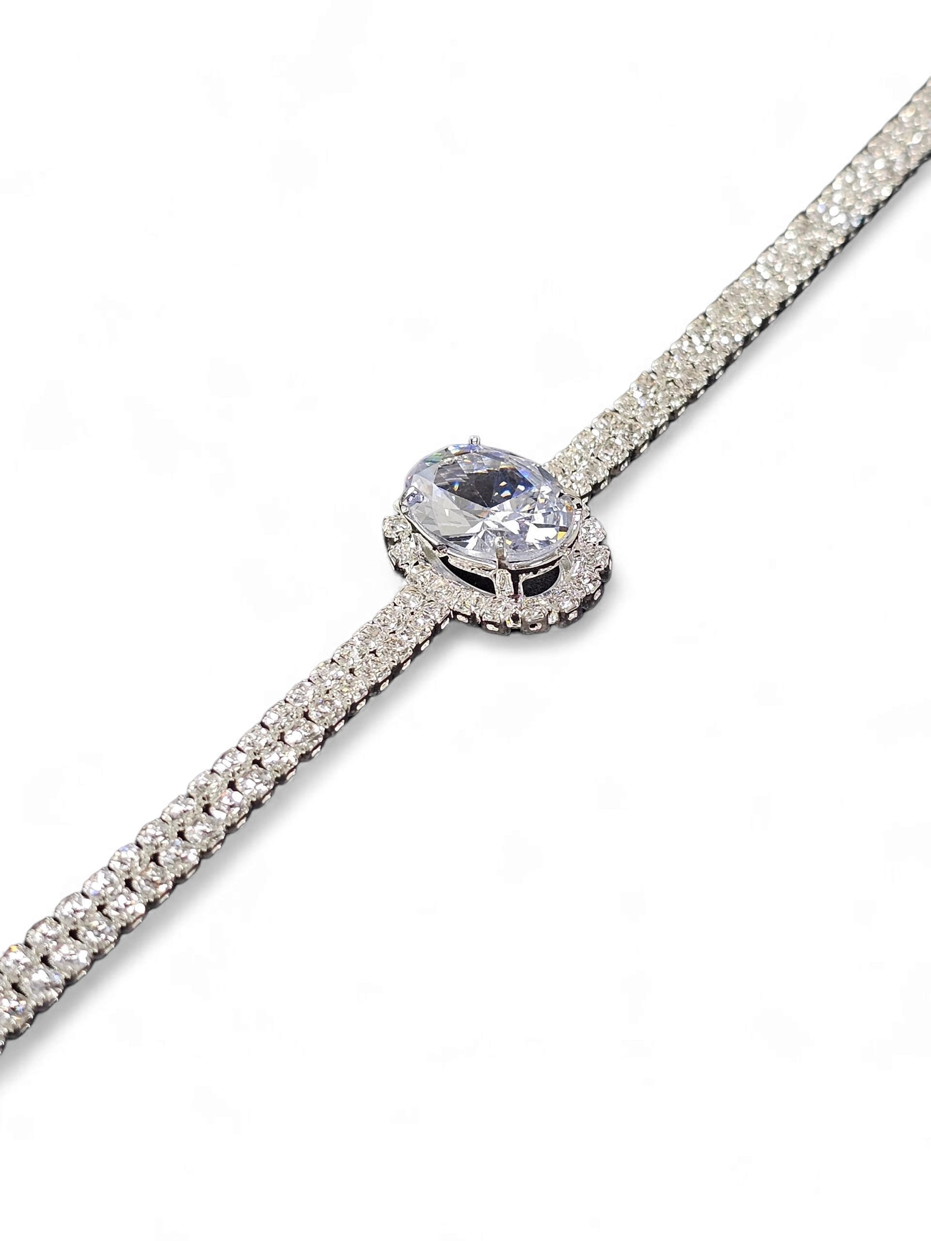 Pulseira Cristal Prata 003