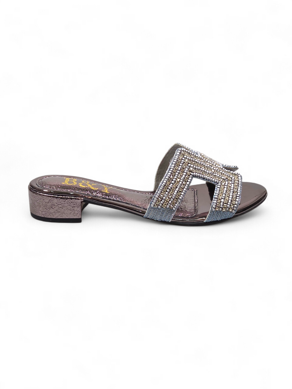 Tamanco 9135 Prata Salto Bloco 3 cm