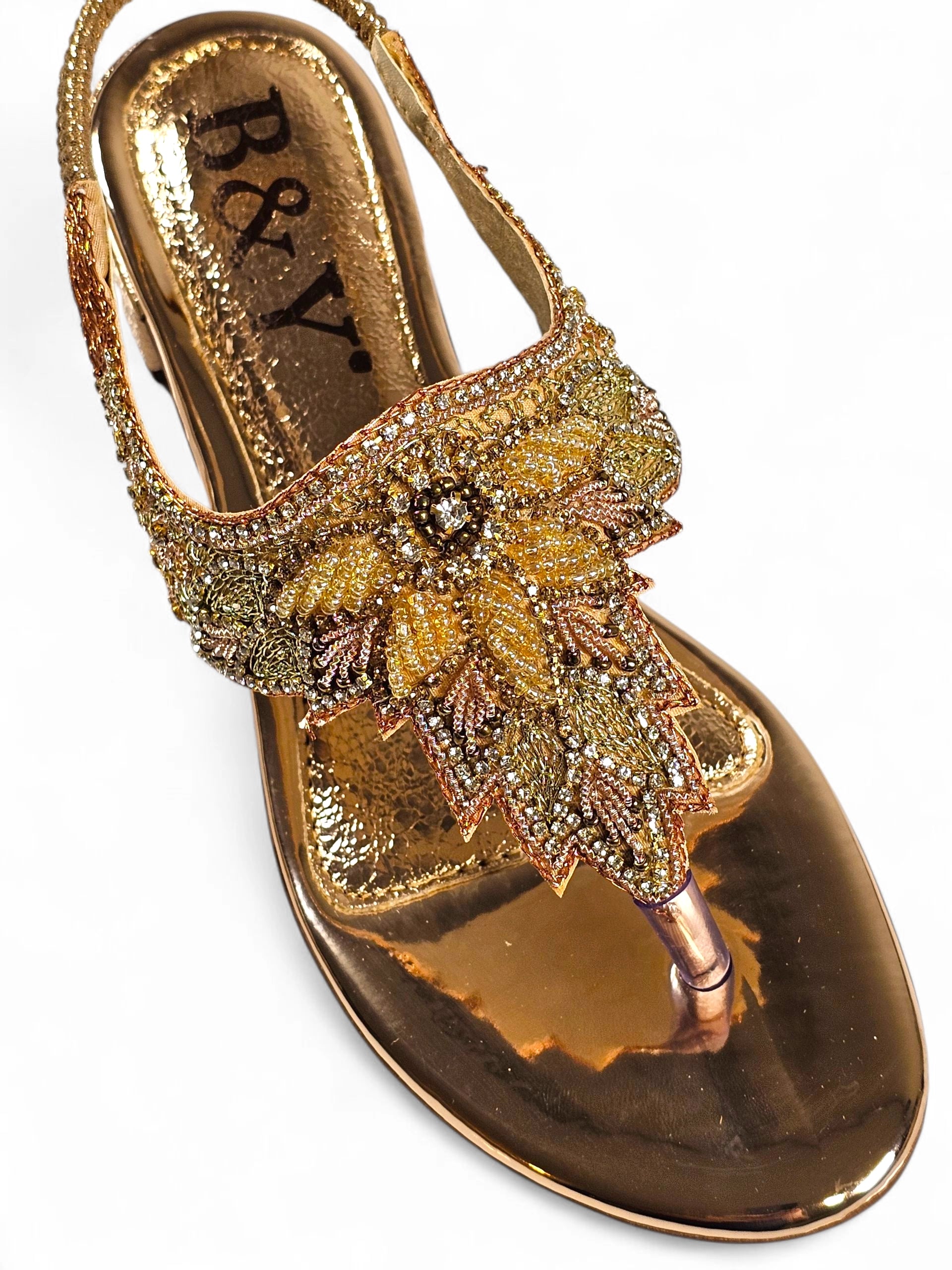 Sandália 9398 Bronze Com Salto Bloco