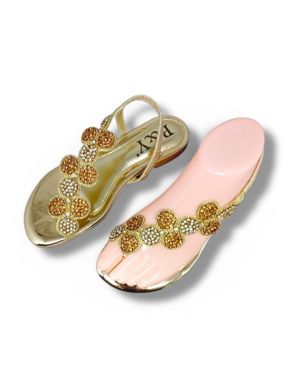 Sandália 1012 Dourado Sem Salto