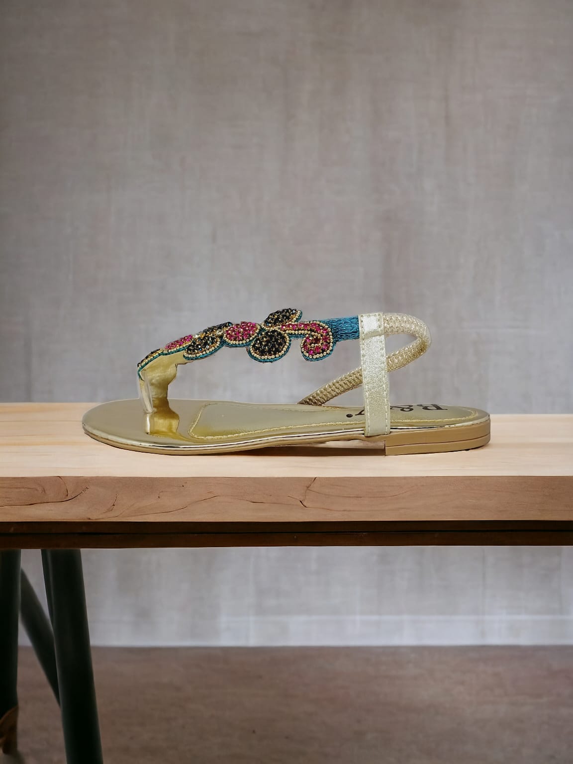 Sandália 1012 Verde Colorido Sem Salto