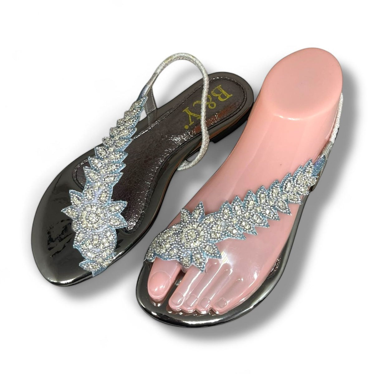 Sandália 1056 Prata Sem Salto