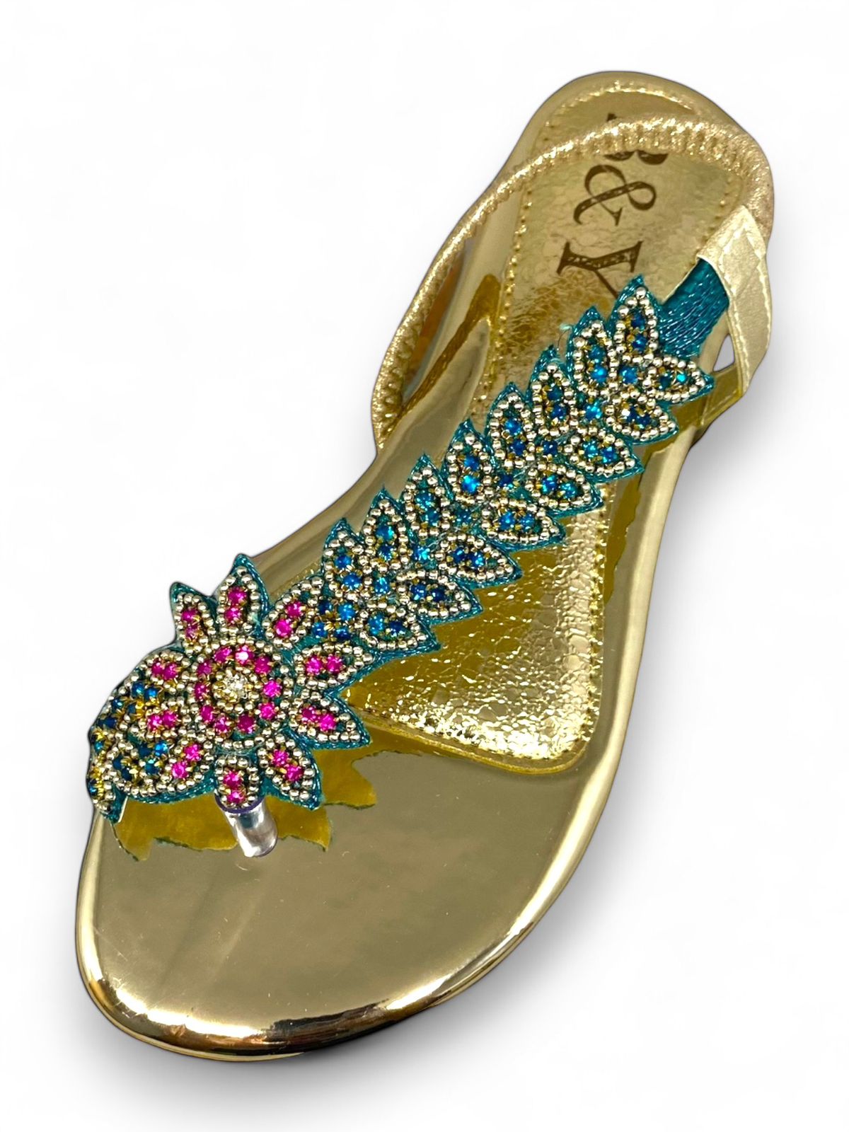 Sandália 1056 Verde Colorido Sem Salto