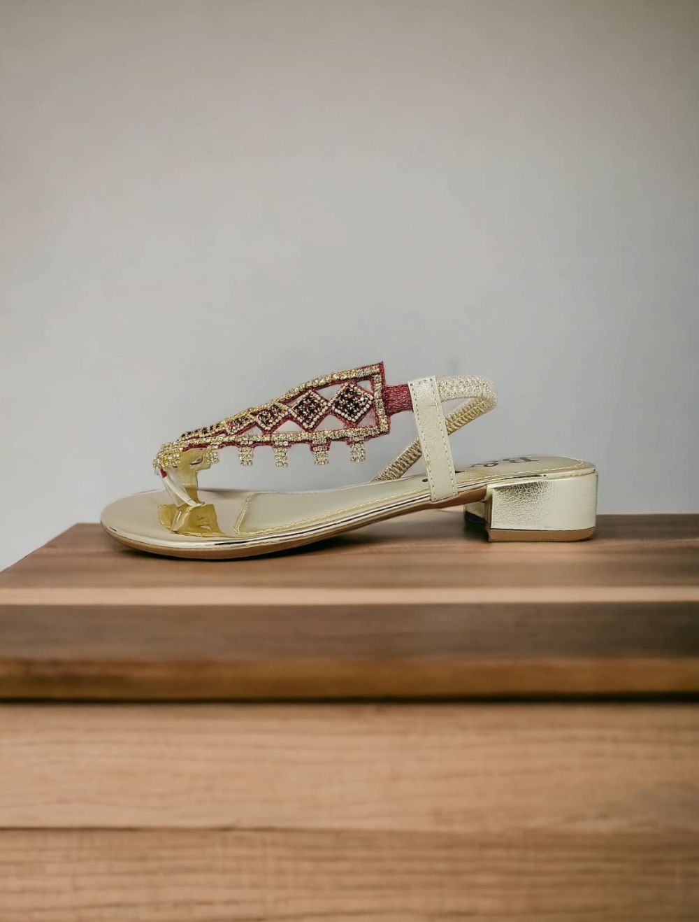 Sandália 1089 Vinho Com Salto Bloco 3cm