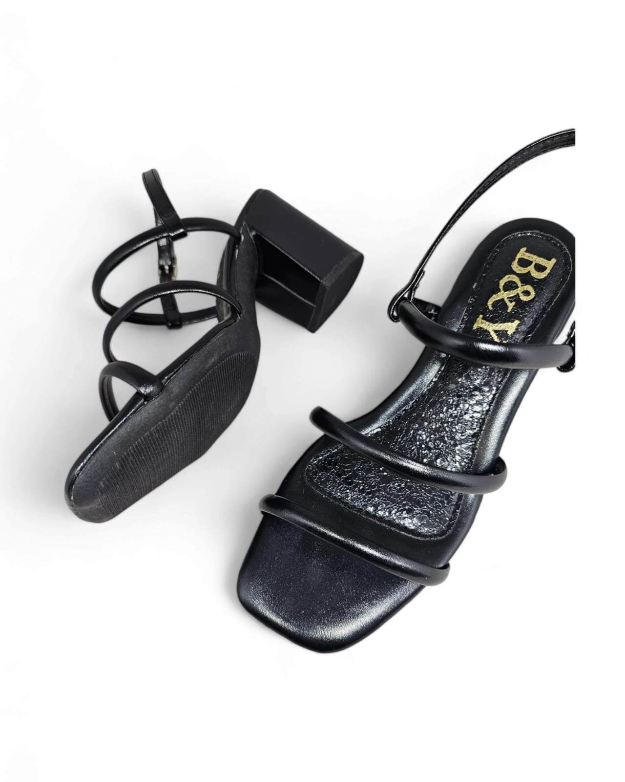 Sandália 1208 Preto Salto Bloco