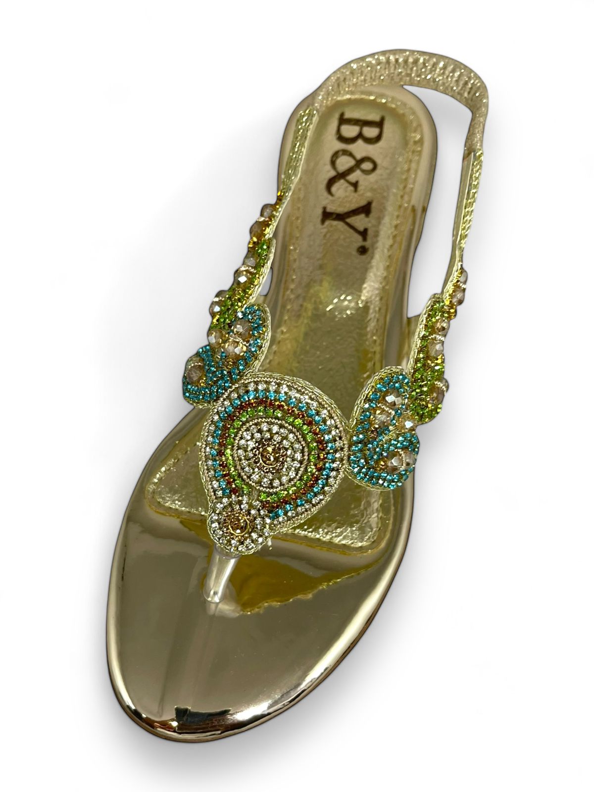 Sandália 4020 Dourado Com Salto Bloco 3cm