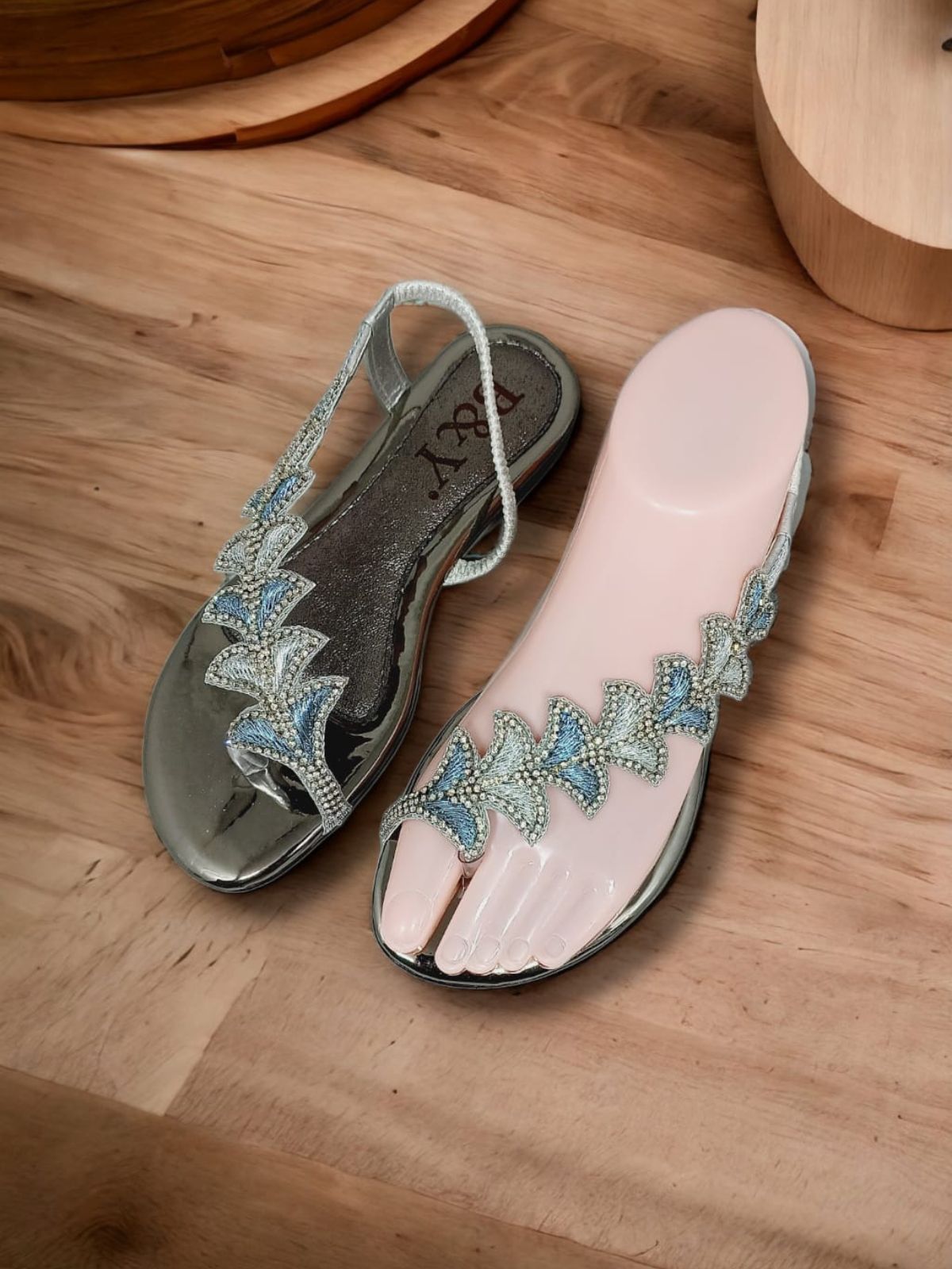 Sandália 8006 Prata Sem Salto