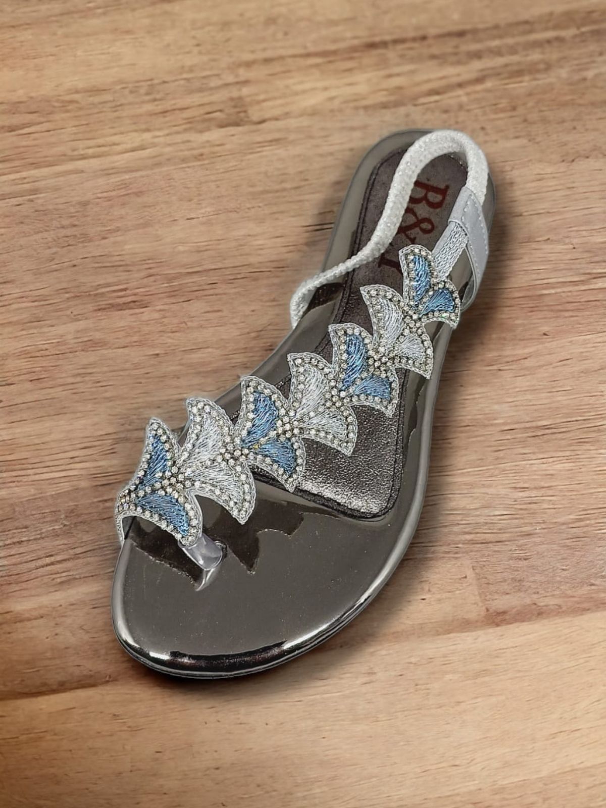 Sandália 8006 Prata Sem Salto