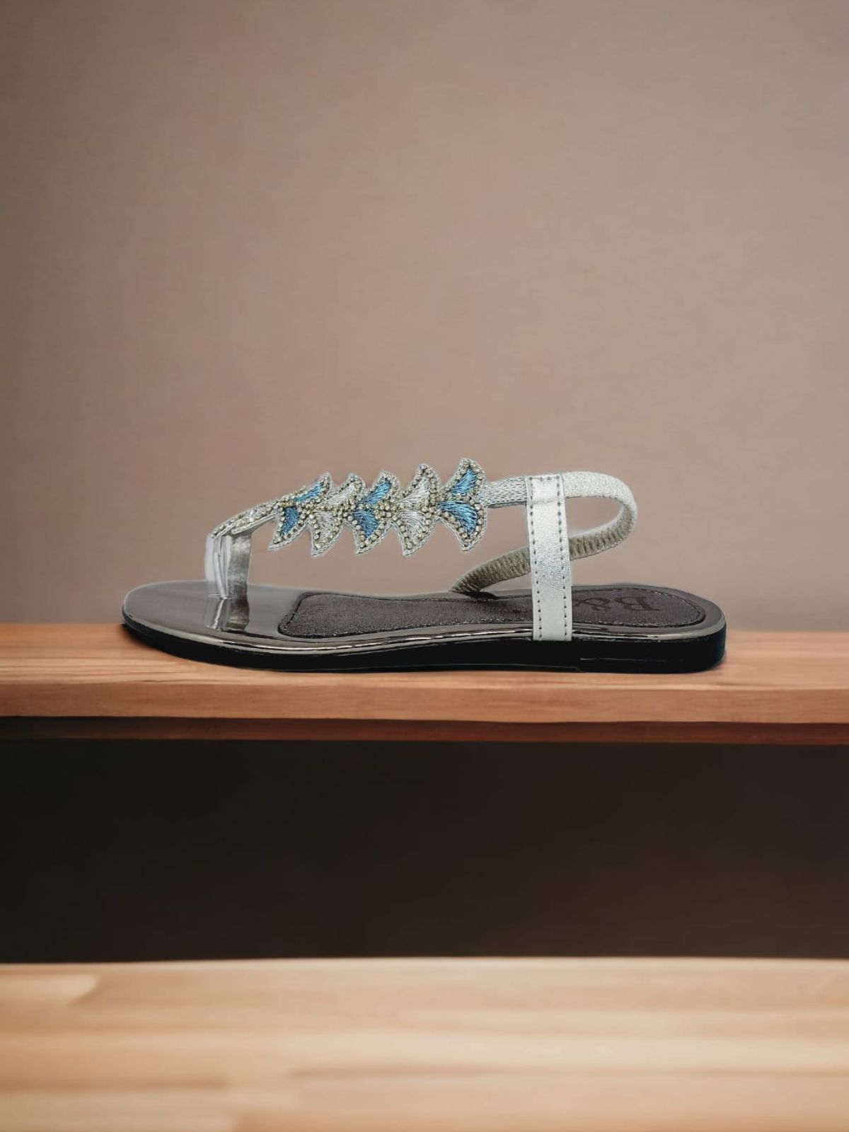 Sandália 8006 Prata Sem Salto