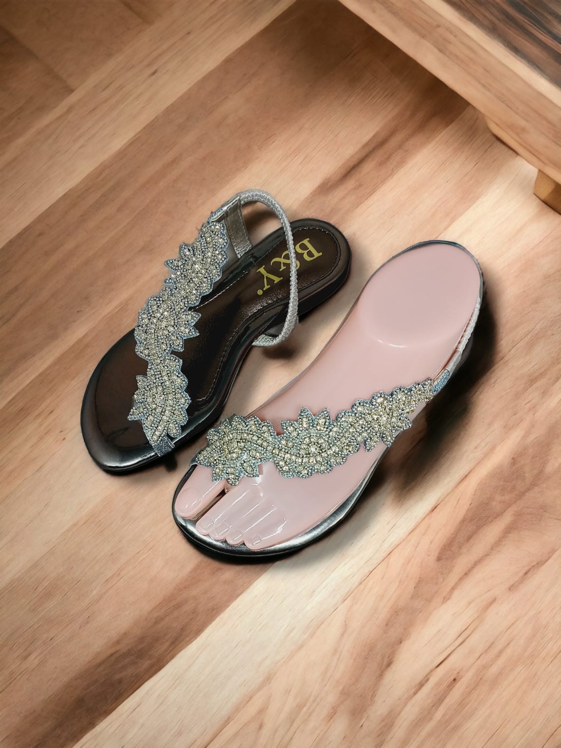 Sandália 8018 Prata Sem Salto