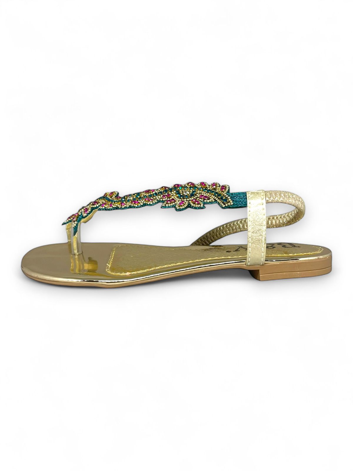 Sandália 8018 Verde Colorido Sem Salto