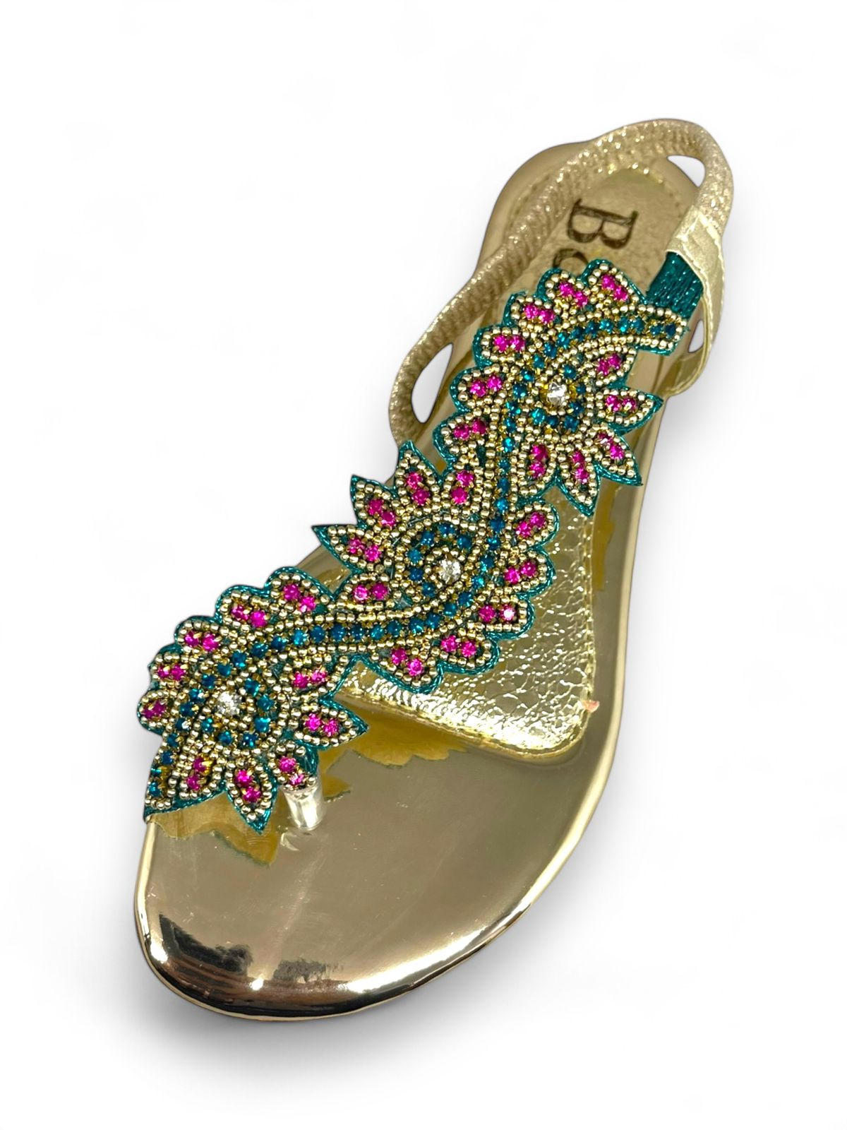 Sandália 8018 Verde Colorido Sem Salto