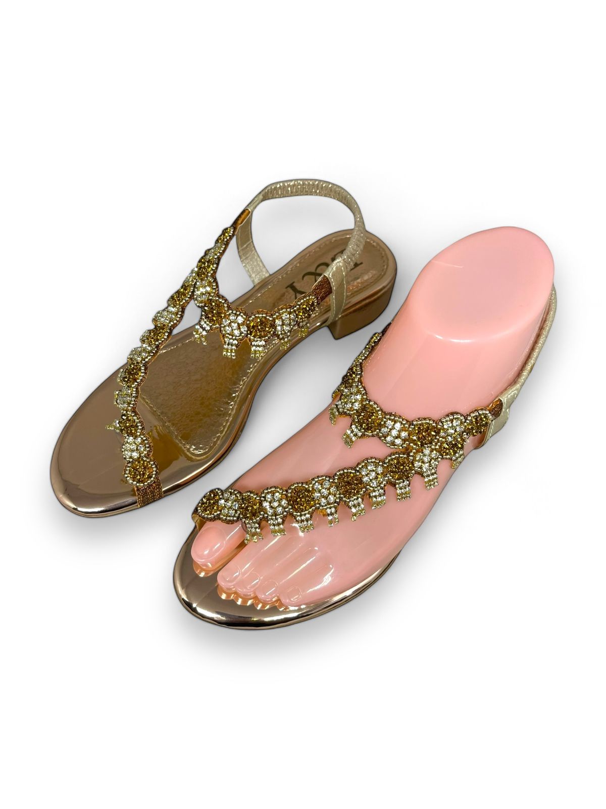 Sandália 9139 Bronze Com Salto Bloco 3cm