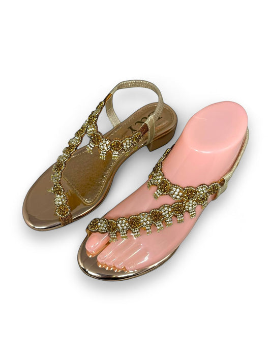 Sandália 9139 Bronze Com Salto Bloco 3cm