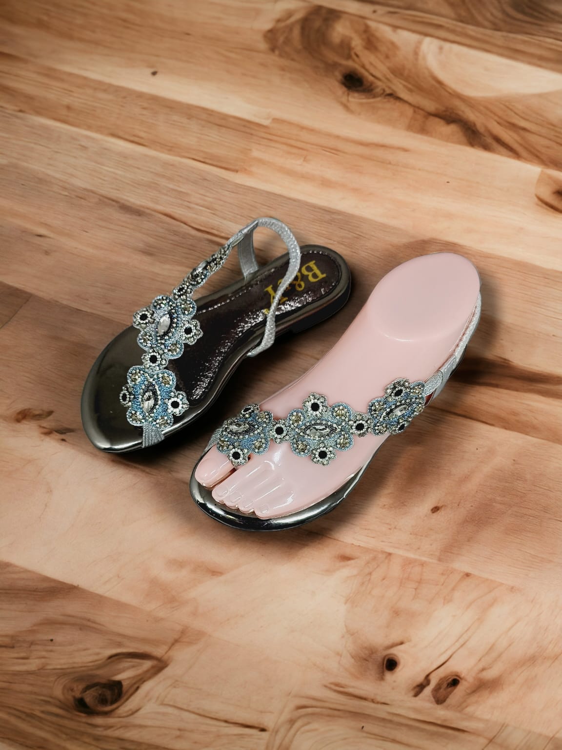 Sandália 9379 Prata Sem Salto