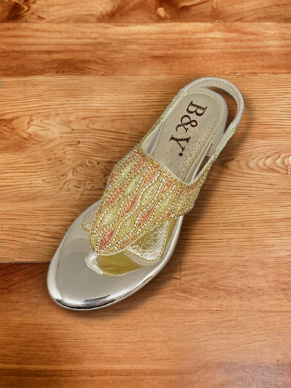 Sandália 9395 Dourado Com Salto Bloco 3cm