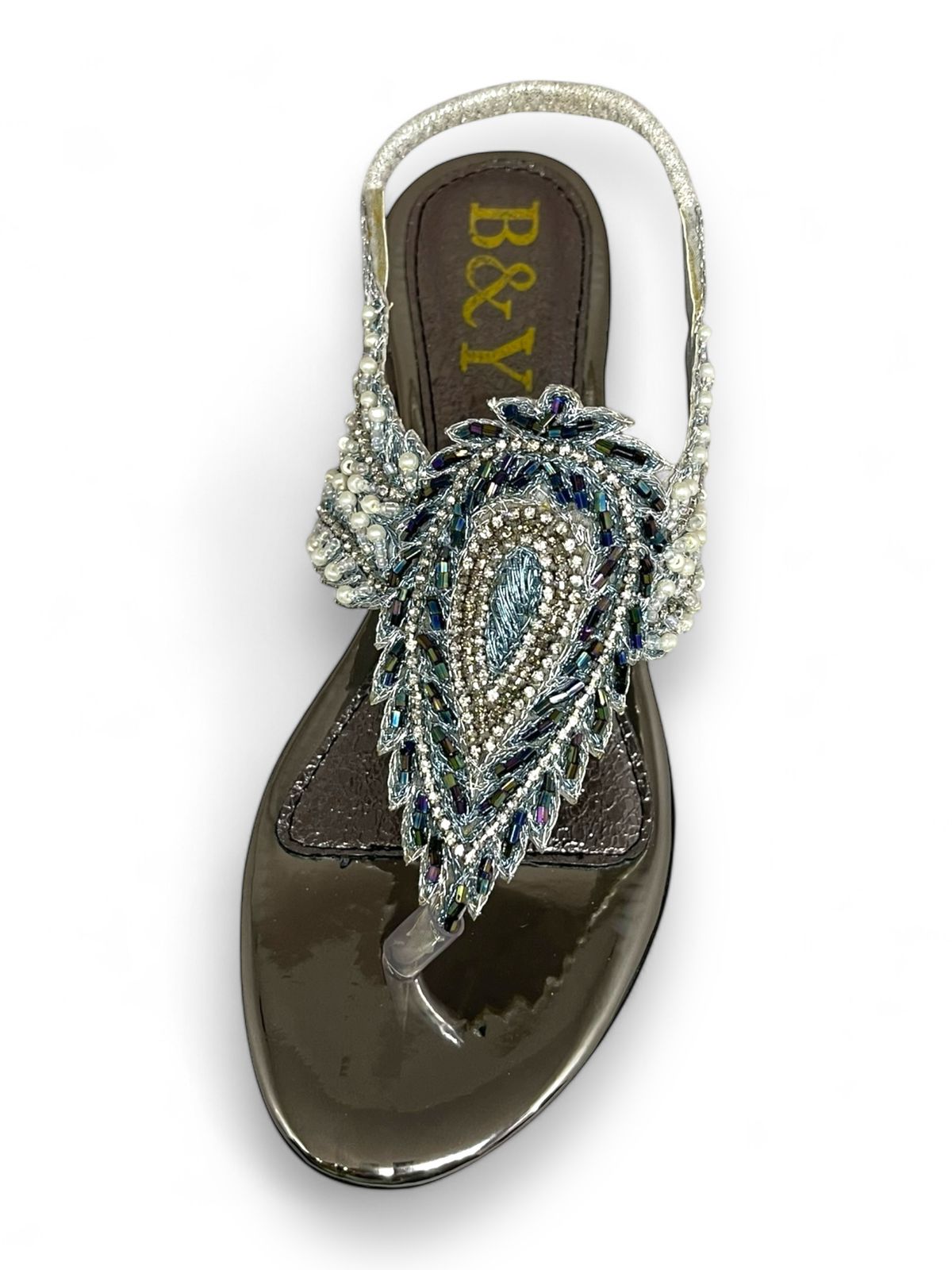 Sandália 9566 Prata Com Salto Bloco