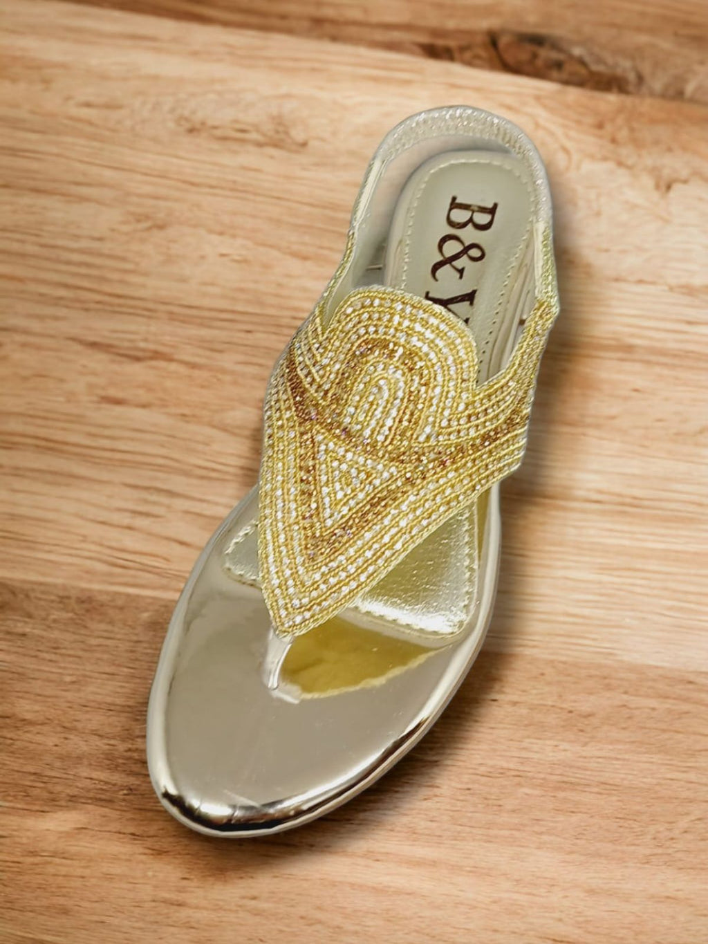 Sandália 9567 Dourado Com Salto Bloco 3cm