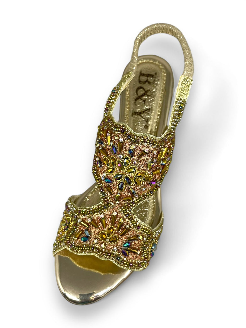 Sandália 9633 Dourado Com Salto Bloco 3cm