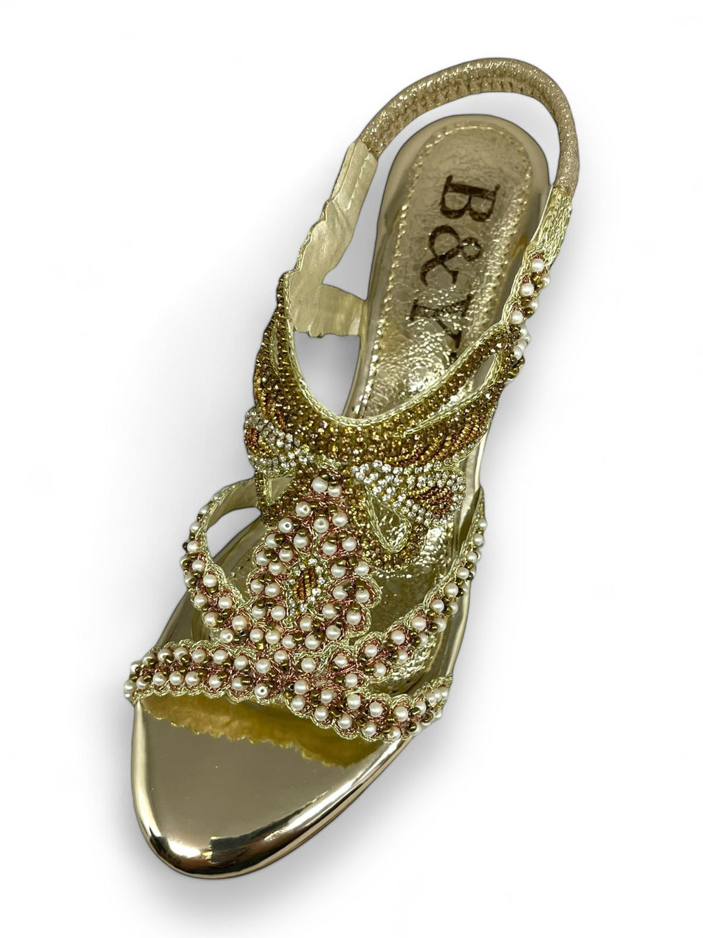 Sandália 9711 Dourado Com Salto Alto 6cm