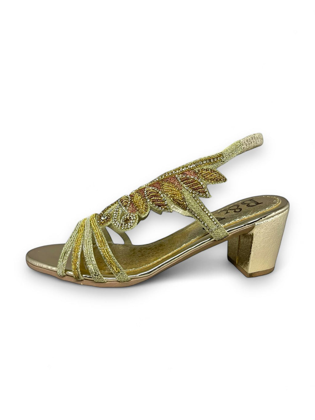 Sandália 9717 Dourado Com Salto Alto 6cm